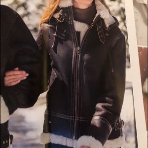 Overland Sheepskin Brown leather bomber jacket